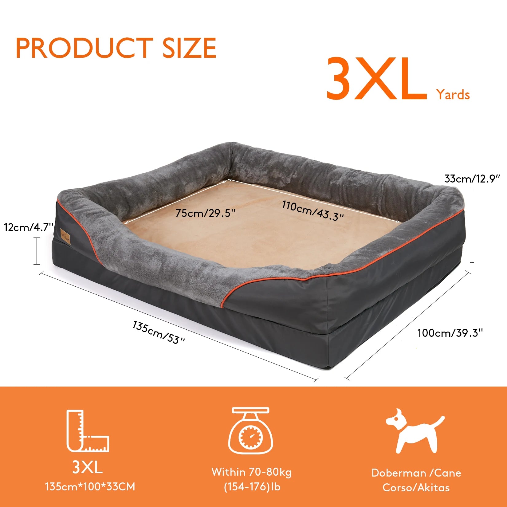 BINGOPAW Anti Allergy Dog Bed With Removable Washable Cover